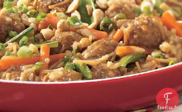 Boulette de Viande Asiatique et Mélange de Riz