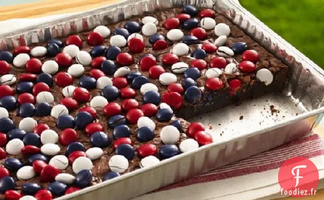 Brownies Rouges, Blancs et Bleus Garnis de Bonbons
