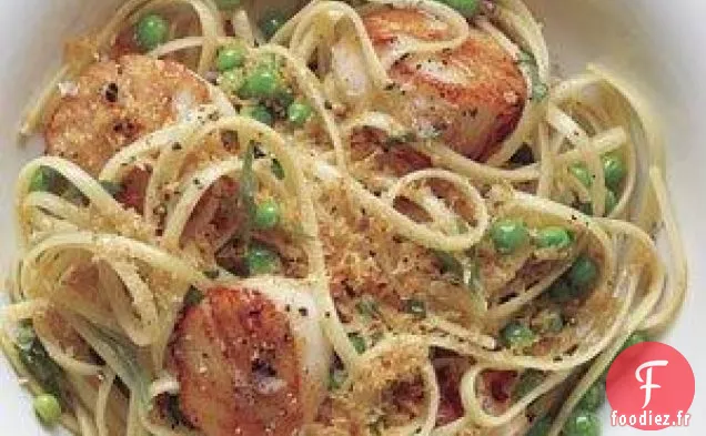 Linguine Aux Pétoncles, Beurre Brun Et Petits Pois