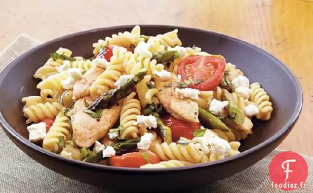 Rotini au Poulet, Asperges et Tomates
