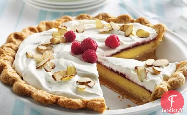 Tarte à la Crème Framboise-Citron en Croûte d'Amandes