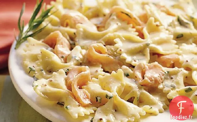 Noeuds Papillon Sauce Moutarde au Saumon et à l'Estragon