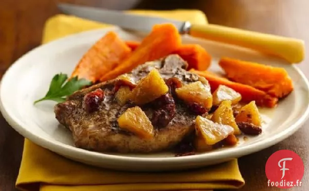 Côtelettes de Porc Mijotées au Chutney de Pommes