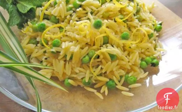 Orzo Et Petits Pois À La Menthe Et Au Zeste De Citron