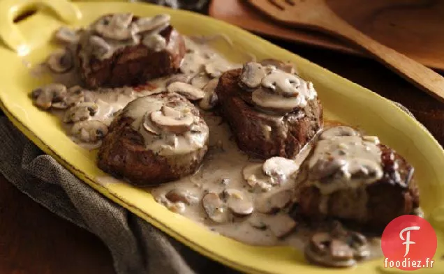 Filets de Bœuf à la Sauce aux Champignons et à l'Ail