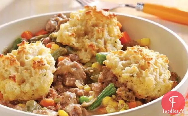 Cuisson au bœuf avec Boulettes de pommes de terre à l'ail