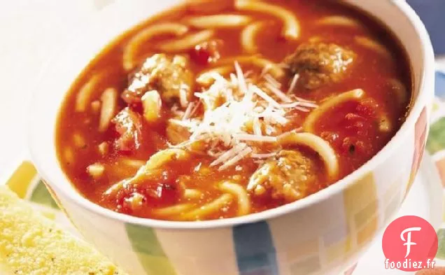 Soupe Spaghetti et Boulettes de Viande
