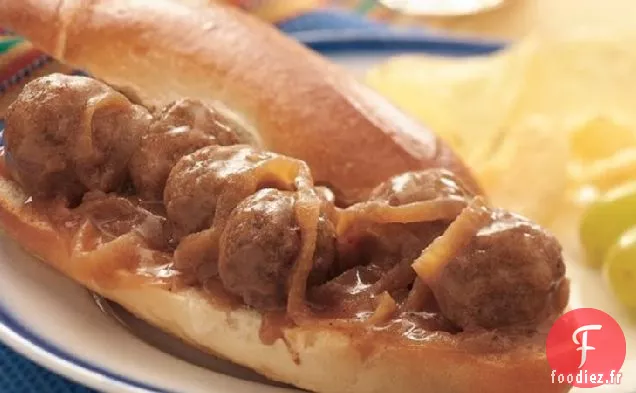 Sandwichs aux Boulettes de Viande et à la Sauce à la Mijoteuse