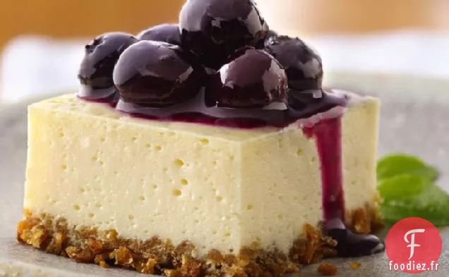 Carrés de Gâteau au Fromage aux Myrtilles