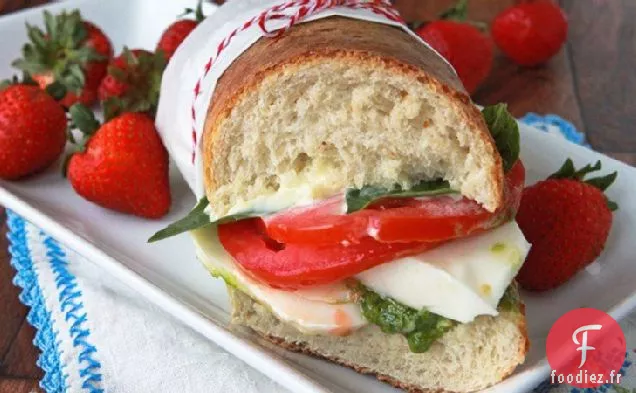 Sandwichs au Pesto de Roquette Caprese