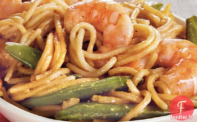 Crevettes et Pois Chiches Lo Mein