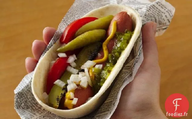 Tacos à Hot-Dogs Stand 'N Stuff à la Chicago