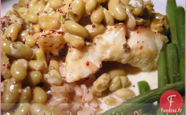 Aiglefin fumé avec flageolets dans une sauce crémeuse à la moutarde (ou Nigel Slater fait du WTSIM)