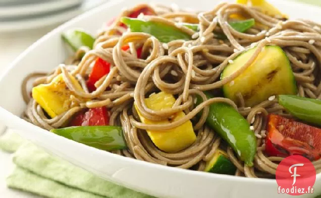 Légumes Grillés au Gingembre et au Sésame et Nouilles Soba