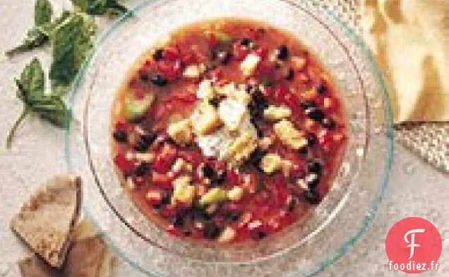 Gaspacho à la Crème Fraîche au Basilic