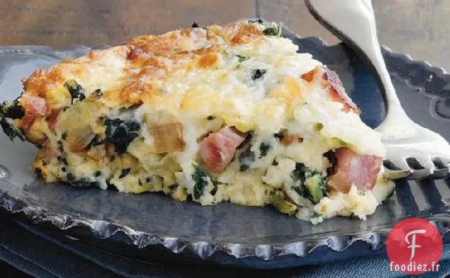 Quiche au Jambon Épicé et aux Légumes verts