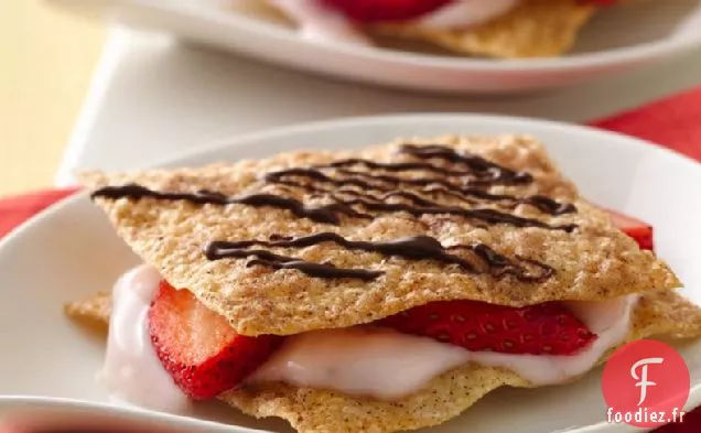 Wontons Croustillants au Yogourt aux fraises