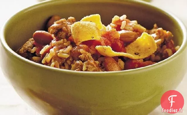 Chili à la Dinde et au Riz Brun à la Mijoteuse