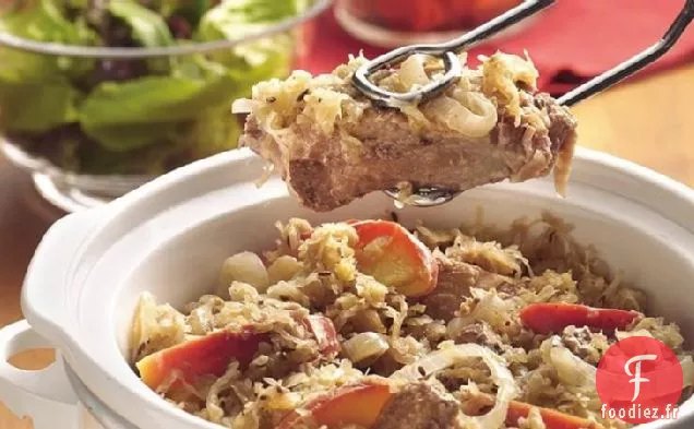 Côtes Levées à la Campagne et Choucroute à la Mijoteuse