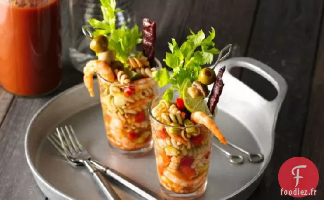 Salade de Crevettes et Pâtes Bloody Mary