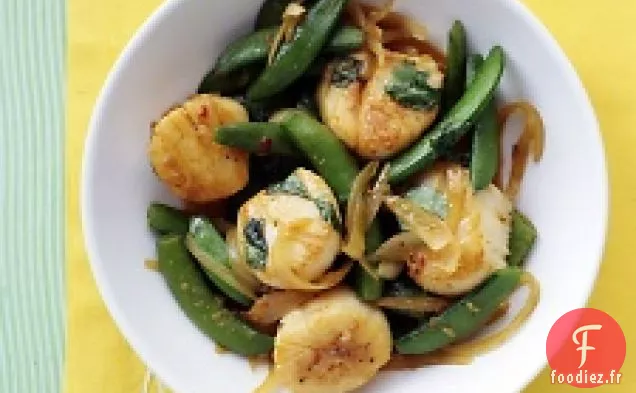 Sauté De Pétoncles Et Petits Pois