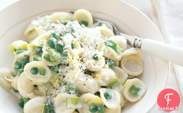 Orecchiette aux Poireaux, Petits Pois et Pecorino