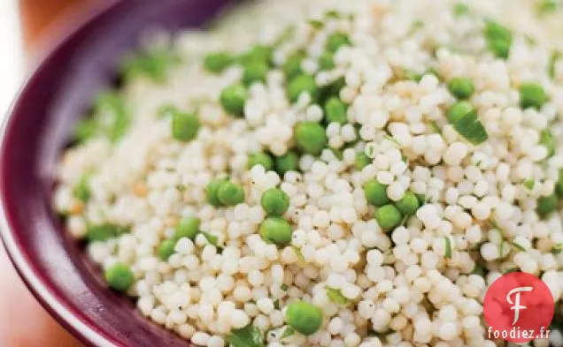 Couscous Israélien aux Petits Pois Frais et Menthe