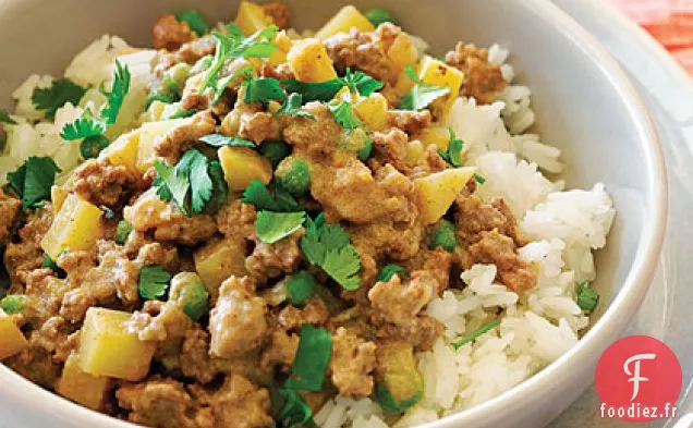 Keema d'Agneau aux Pommes de Terre et Petits Pois