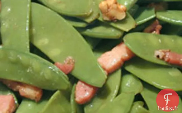 Salade de Pois Mange-tout au Bacon Et aux Noix