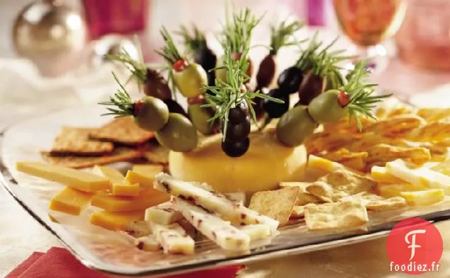 Plateau à Fromage avec Brochettes de Romarin Olive