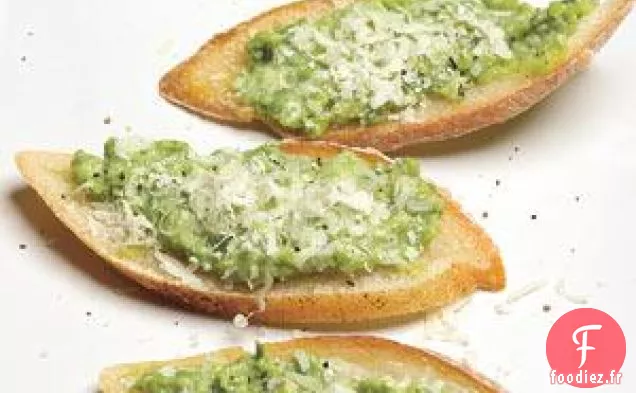 Recette De Crostini Aux Pois Sucrés Et À La Ricotta