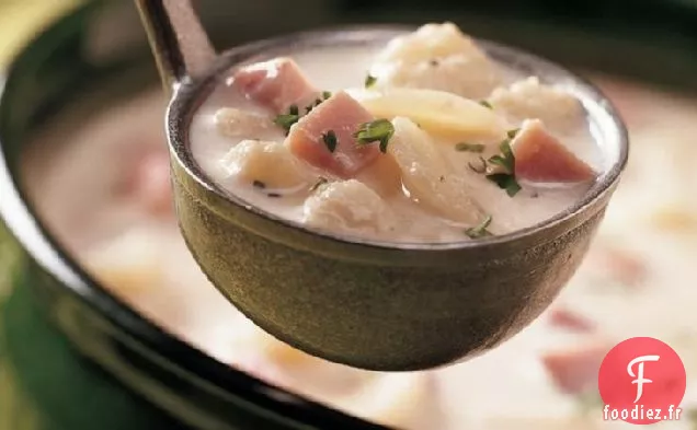 Soupe Rapide au Jambon et au Chou-Fleur