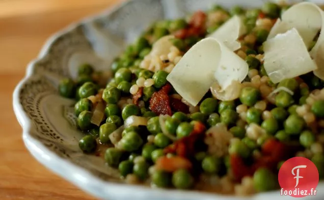 Couscous Israélien Aux Petits Pois Et Bacon