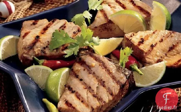 Steaks de Thon au Gingembre et Citron Vert Grillés