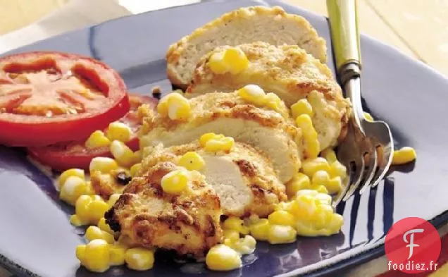 Poulet Frit au Four Ranch avec Relish de maïs chaud