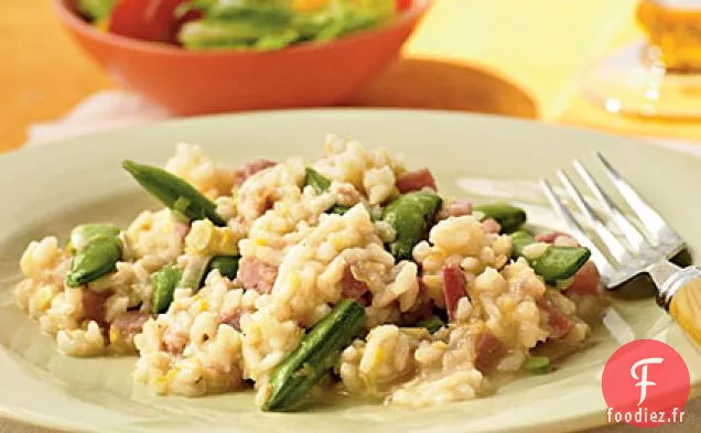Risotto au Jambon avec Petits Pois Sucrés