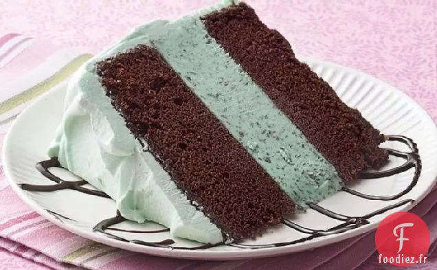 Gâteau à la Crème Glacée À la Menthe et au Chocolat