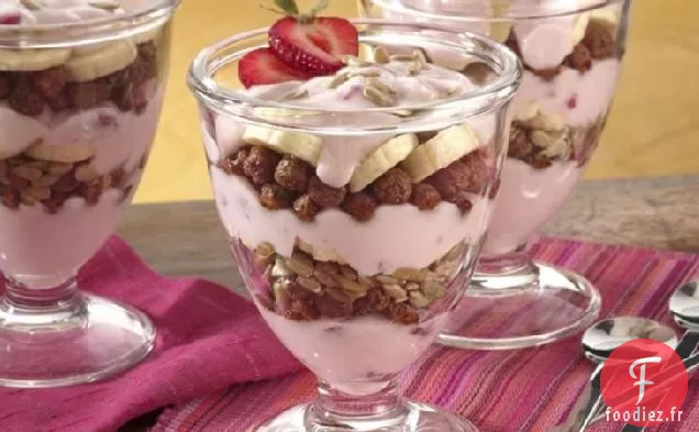 Parfaits Croquants Banane-Fraise