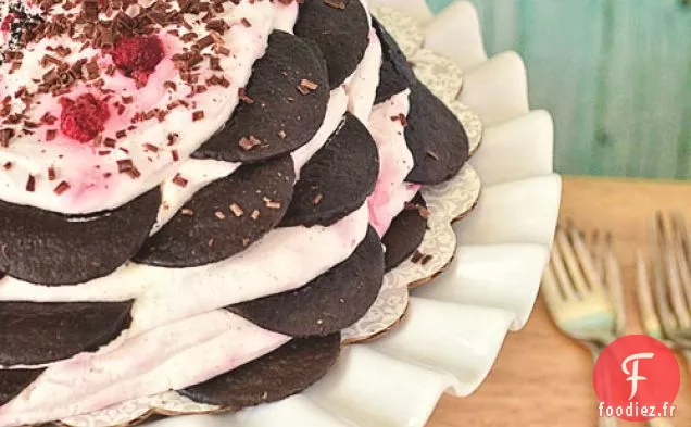 Gâteau Glacé à la Gaufrette au Chocolat aux Framboises