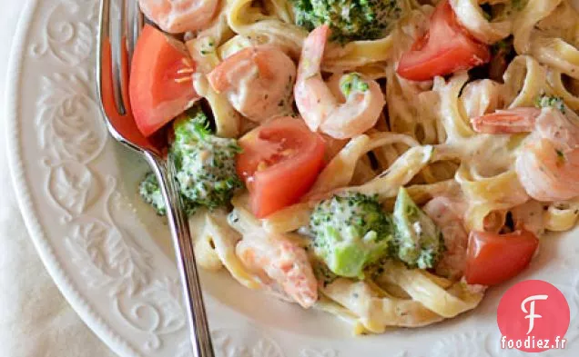 Fettuccine aux Crevettes et au Brocoli