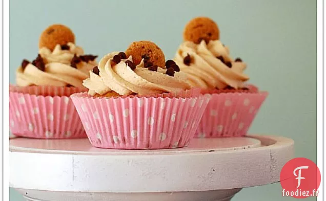Cupcakes à la Pâte à Biscuits aux Pépites de Chocolat