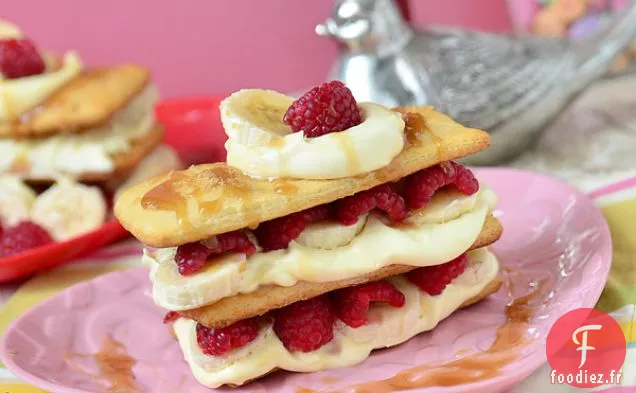 Caramel Framboise Banane Napoléon