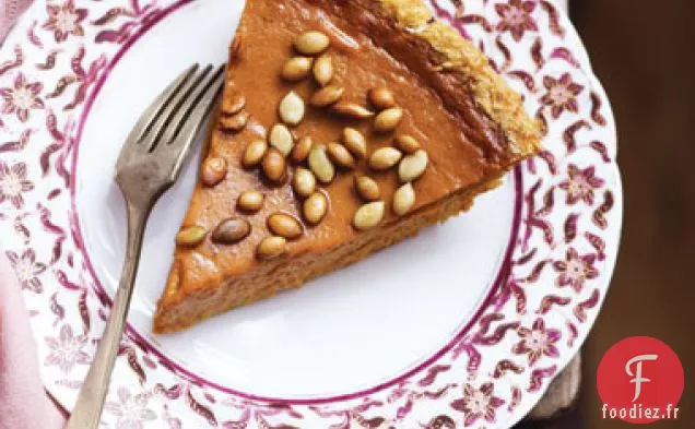 Tarte à la Citrouille Fraîche avec Pepitas Rôties Salées
