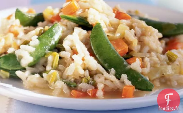 Risotto aux Petits Pois Sucrés et Poireaux de Printemps
