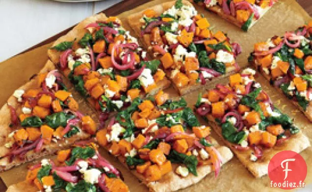 Pizza à la Courge Musquée, Épinards et Fromage de Chèvre