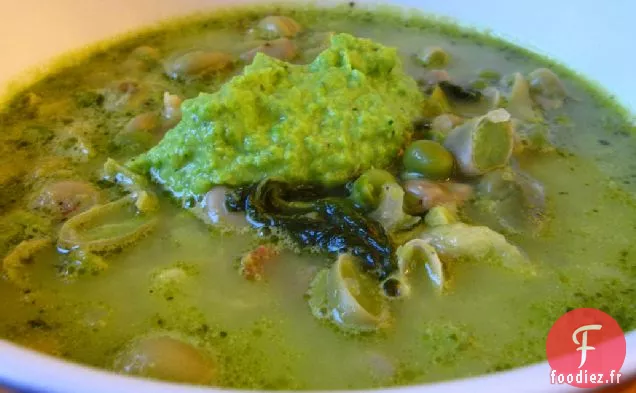 Minestrone De Fin De Printemps Au Pistou De Pois Verts