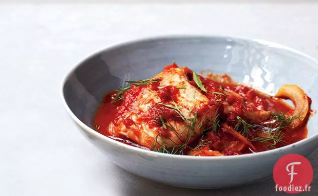 Plie Pochée à la sauce Fenouil-Tomate
