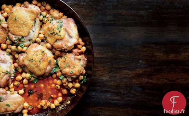 Poulet Rôti à la Poêle aux Pois Chiches Harissa