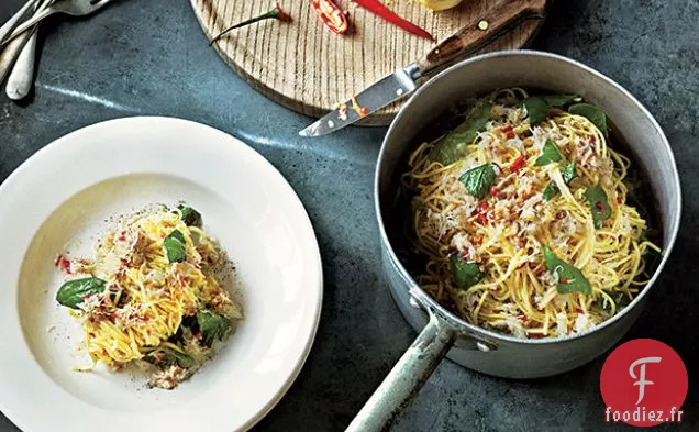 Linguine de Crabe au Basilic, Citron et Chili