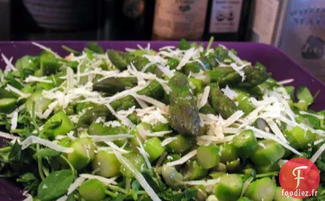 Salade d'Asperges, Fèves et Pousses de Pois